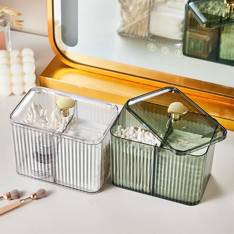 Double Layer Cotton Swab Box, Heart Transparent Storage Box With Lid, 3 Section Qtip Holder, Multifunctional Home Storage Box, Home Cosmetic Storage Box, Bathroom Canisters Vanity Organizer, Transparent Cosmetic Storage Box Double Layer Cotton Swab Box, Heart Transparent Storage Box With Lid, 3 Section Qtip Holder, Multifunctional Home Storage Box, Home Cosmetic Storage Box, Bathroom Canisters Vanity Organizer, Transparent Cosmetic Storage Box